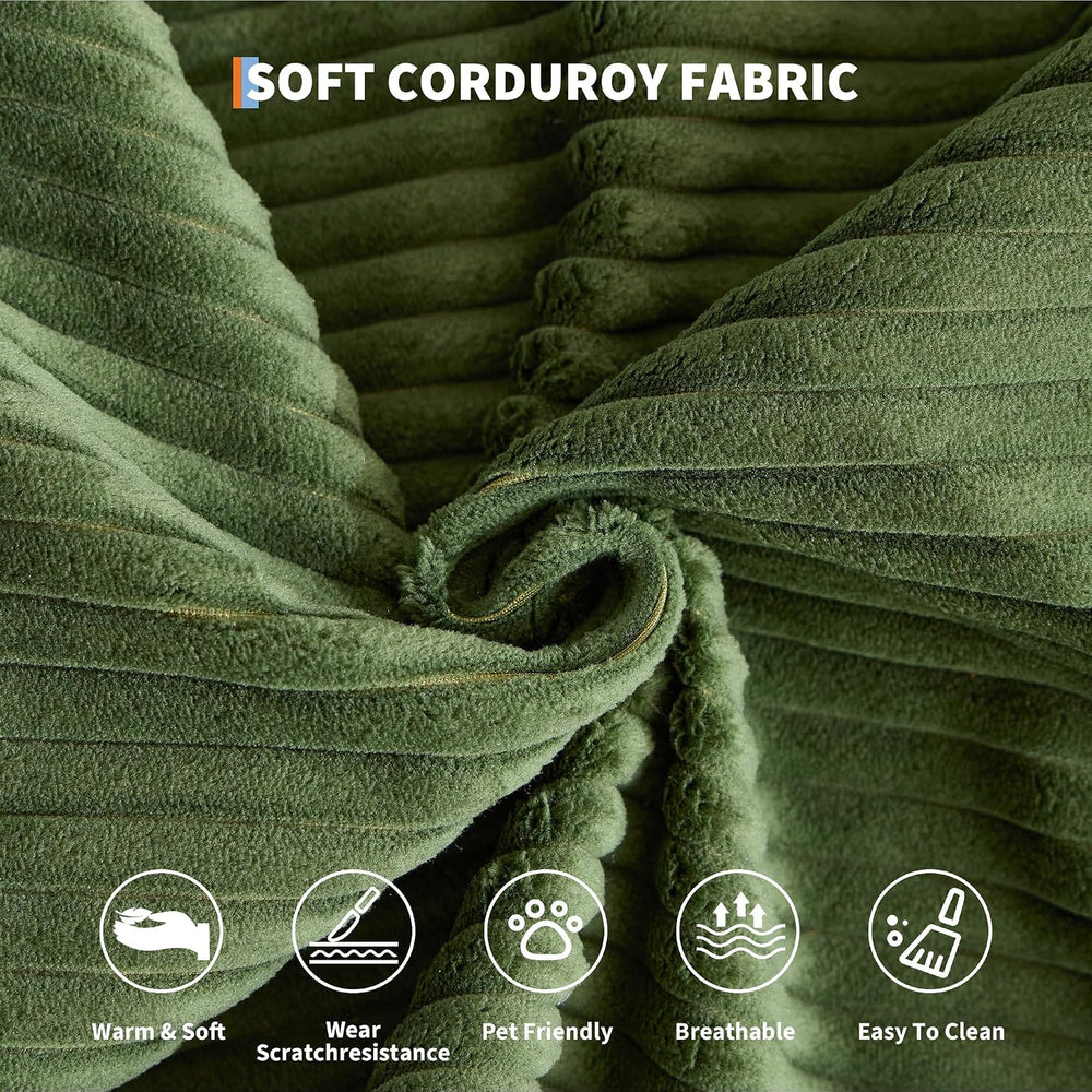 GarveeLife 78.8" Modular Corduroy Sofa Bed,5 in 1 Convertible Futon Floo...