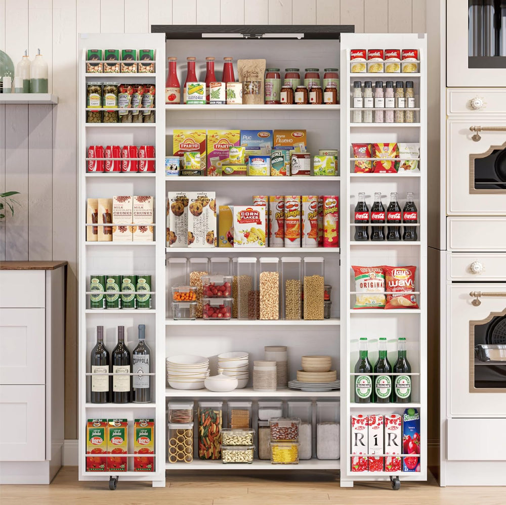 Furnaza Farmhouse 72" H Kitchen Pantry Cabinet with Adjustable Shelves |...