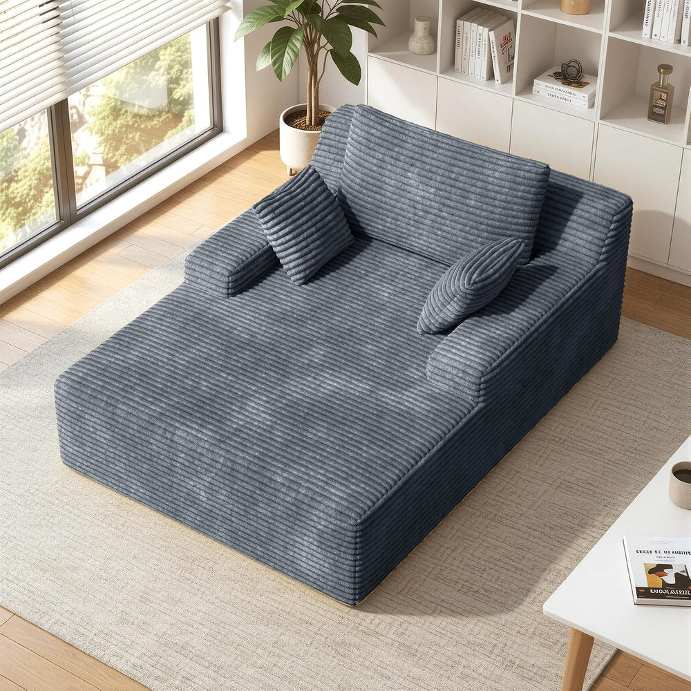 Nebuaegis 51'' Boneless Oversized Chaise Lounge Chair Indoor, Grey