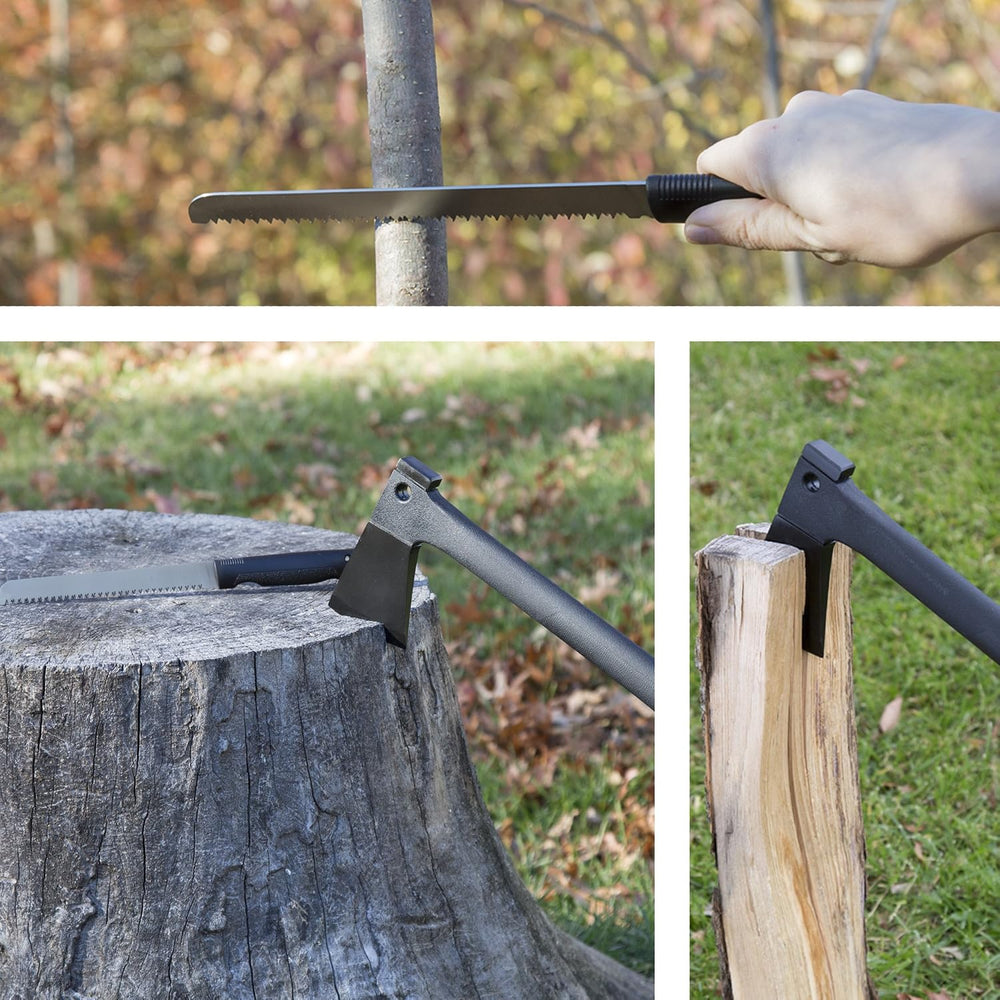 Camping Hand Axe and Survival Gear - Lightweight Hatchet with Nested Serrated...