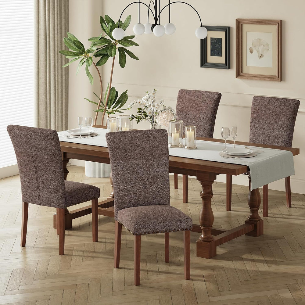 COLAMY Upholstered Parsons Dining Chairs Set of 4, Fabric Dining Room Kitchen...