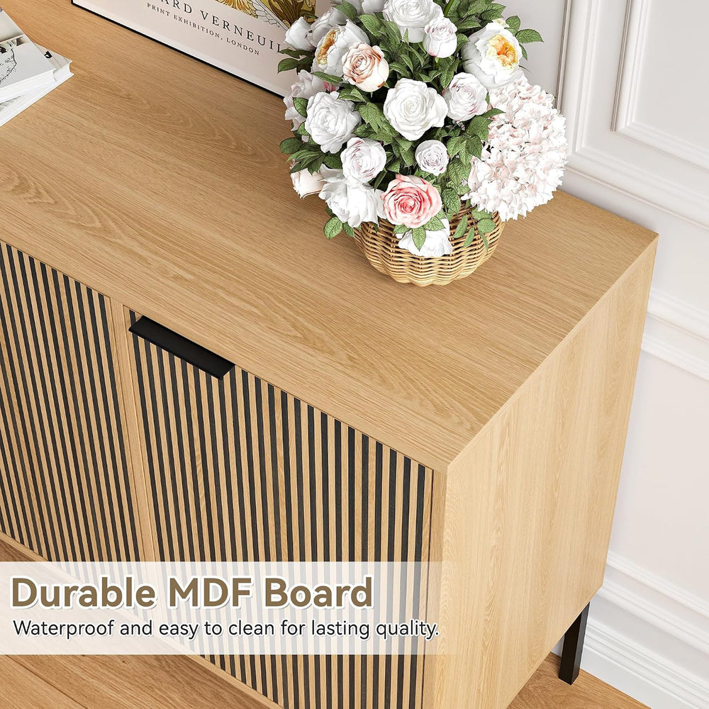 47.2" Sideboard Cabinet, Modern Buffet Cabinet with Doors & Adjustab...