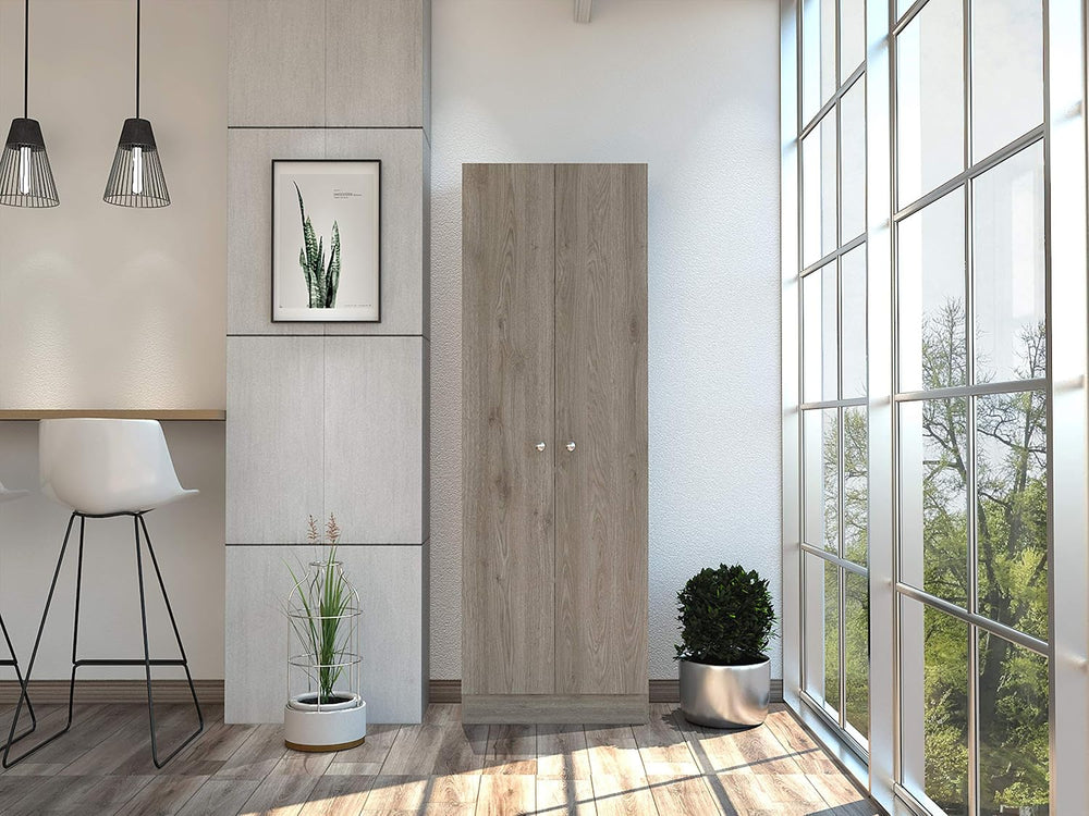 Multistorage Kitchen Pantry 70,8 inches H with Five Interior Shelves, Light G...