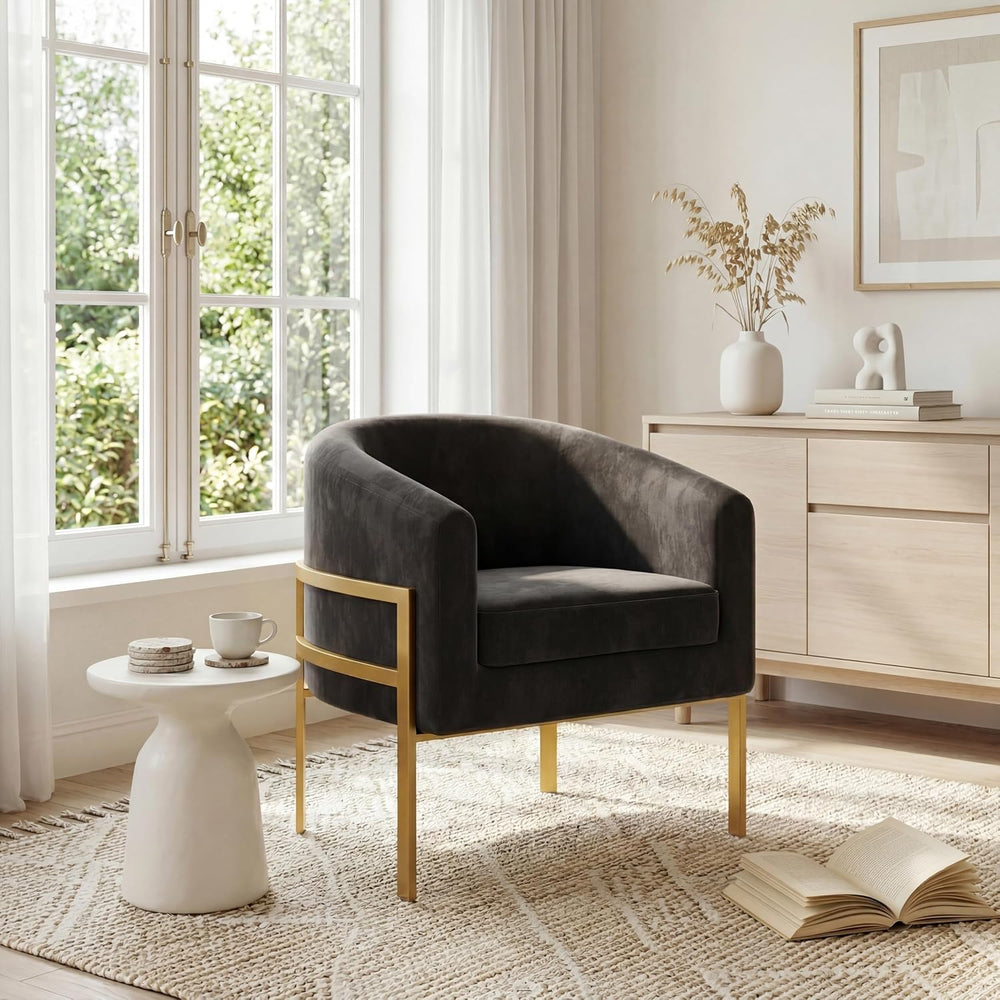 annjoe Accent Chair Barrel Chairs Upholstered Living Room Chair Arm Chairs wi...