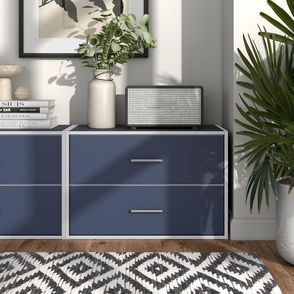 Homes: Inside + Out Apexa 2-Drawer Wooden Stackable Storage Drawers, Small Fo...