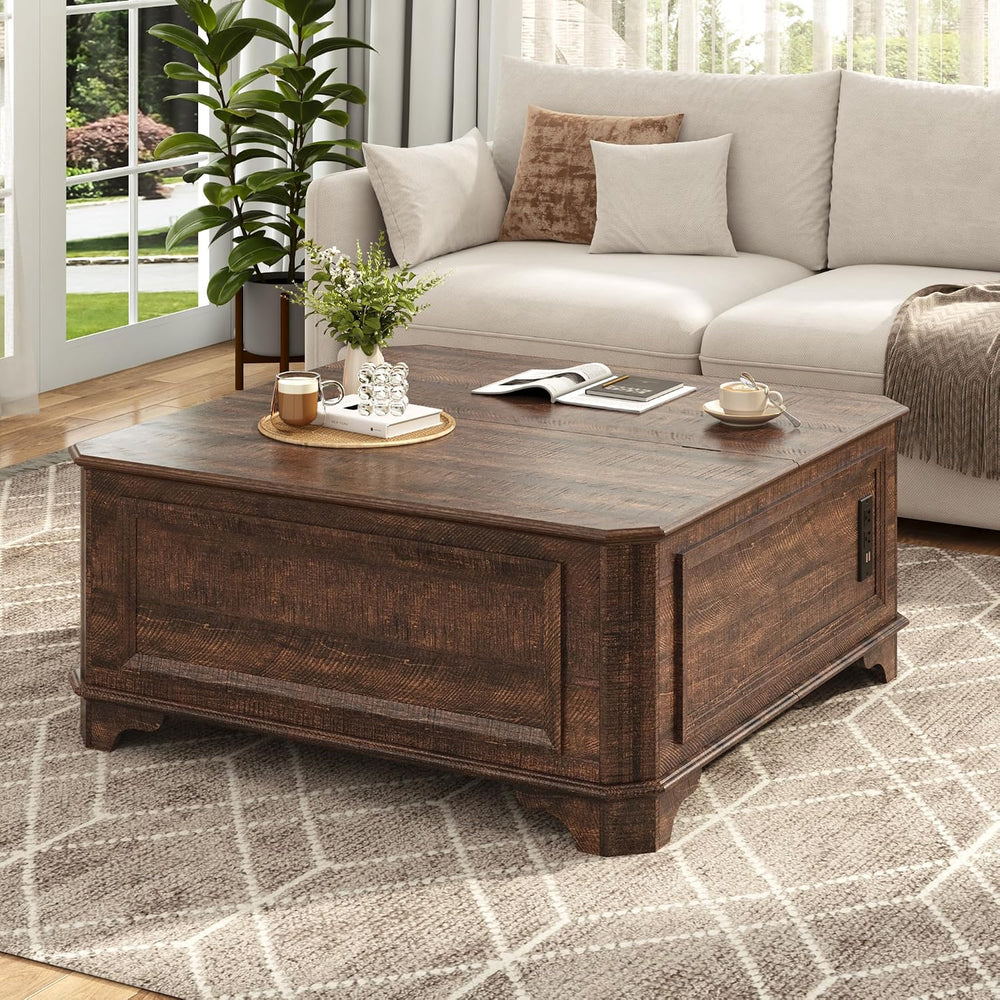 40 Inch Coffee Tables for Living Room Farmhouse Lift Top with Charging Statio...