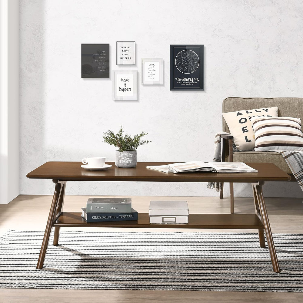 Roundhill Furniture Arona 3-Piece Coffee Table Set, Coffee Table and Two End ...
