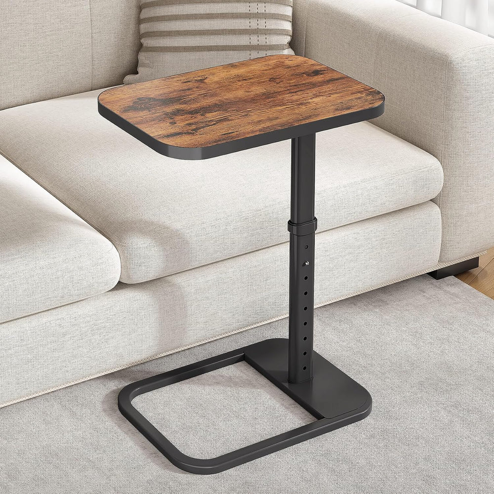 Kitstorack TV Tray Table, Adjustable Height & Flip-Top & Rounded Meta...