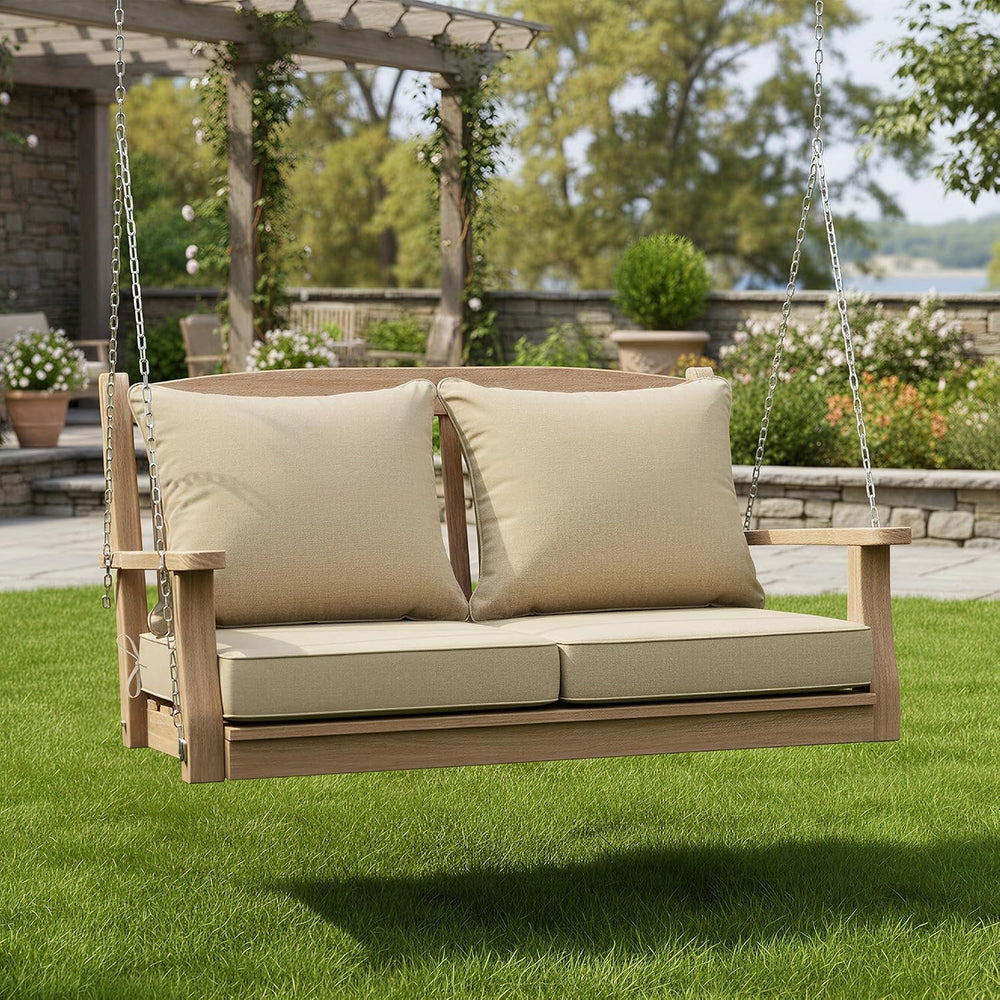 Summsun Outdoor Chair Cushions Set of 2, Faux Linen Patio Furniture Cushions,...