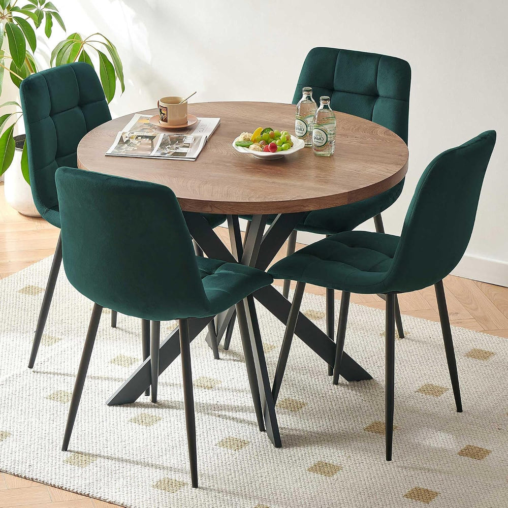 Homedot 37" Round Table Set for 4 Person, Modern Kitchen Table Set, Imit...
