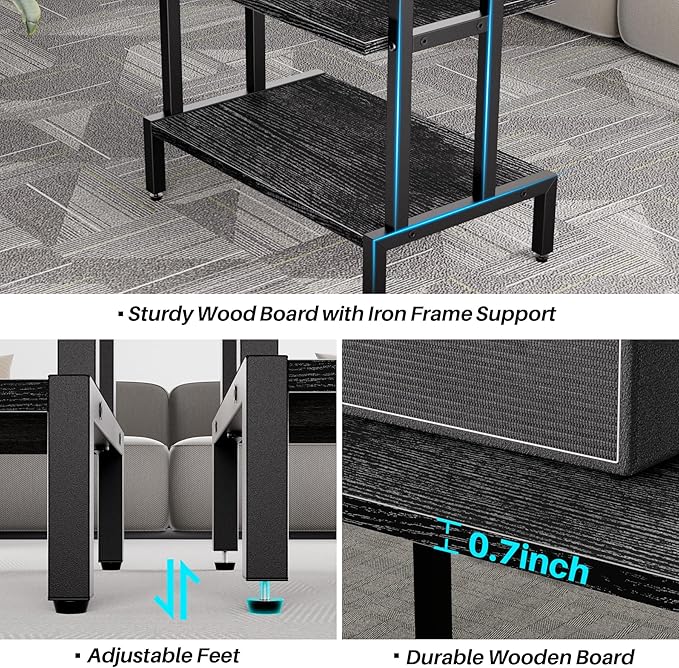 Aquzee Media Stand, Gaming Shelf, 4 Tier Small Electronics Shelves Video Game...