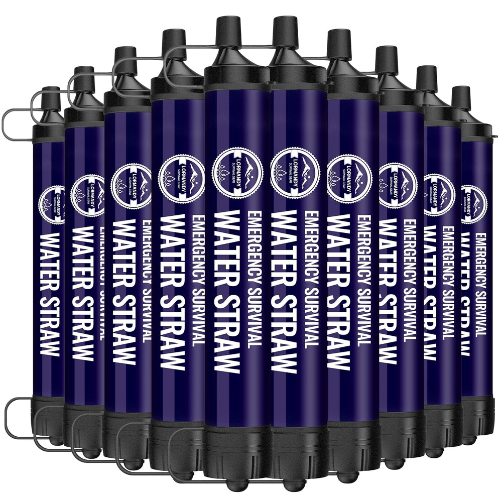 Emergency Water Filter Straw,10-Pack,Survival Gear Portable Purification Syst...