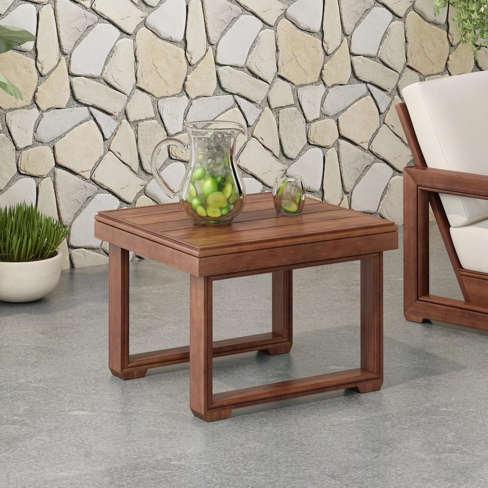 Christopher Knight Home Nicholas Outdoor Small Coffee Table, Slat Panel Squar...