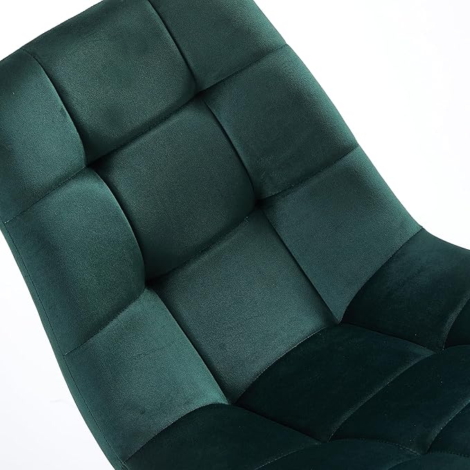 NORDICANA Forest Green Velvet Dining Chairs Set of 4, Upholstered Tufted Kitc...