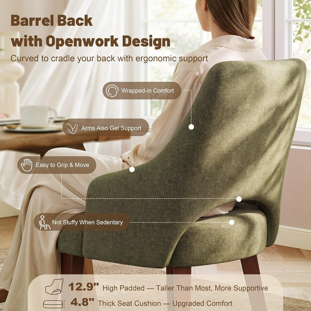 Dining Chairs Set of 6, Mid Century Modern Dining Room Chairs Openwork Back