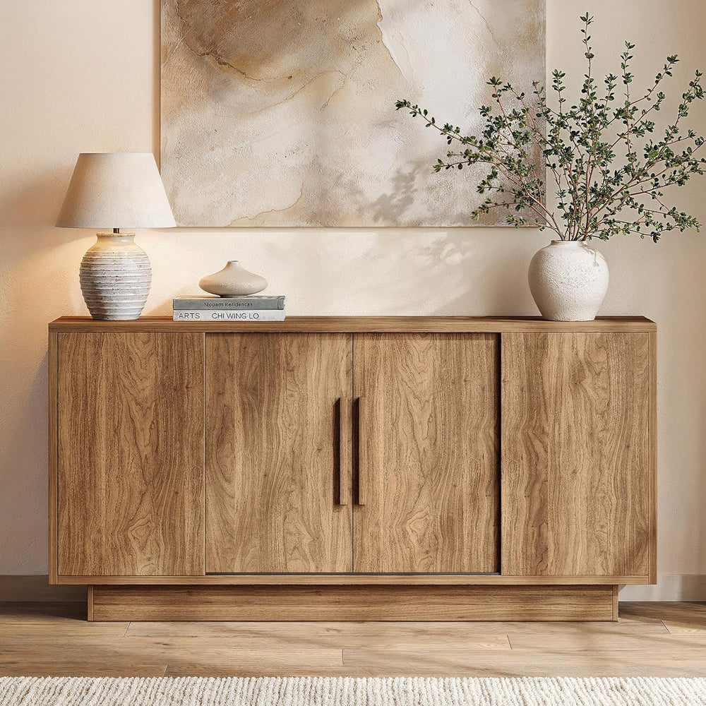 ModernMate 63'' Sideboard Buffet Cabinet with 4 Sliding Doors, Wood C...