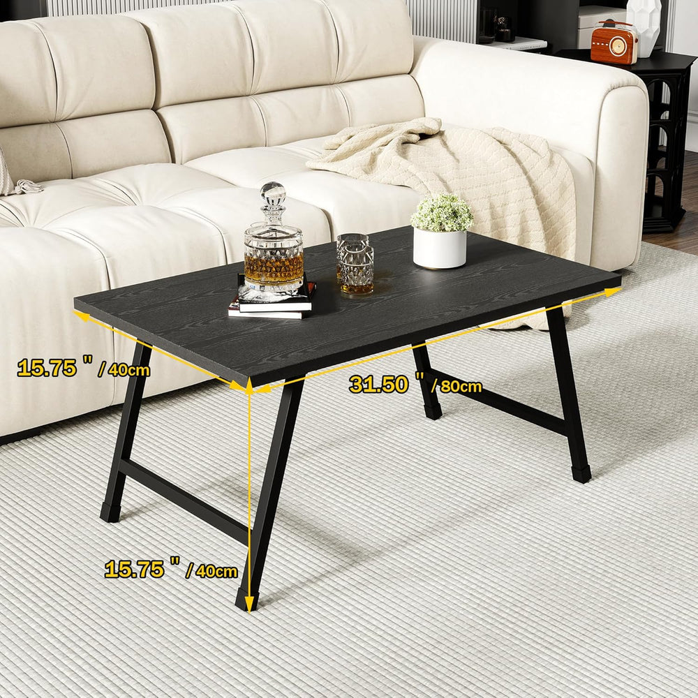 Rectangular Folding Coffee Table Perfect for Small Spaces Black