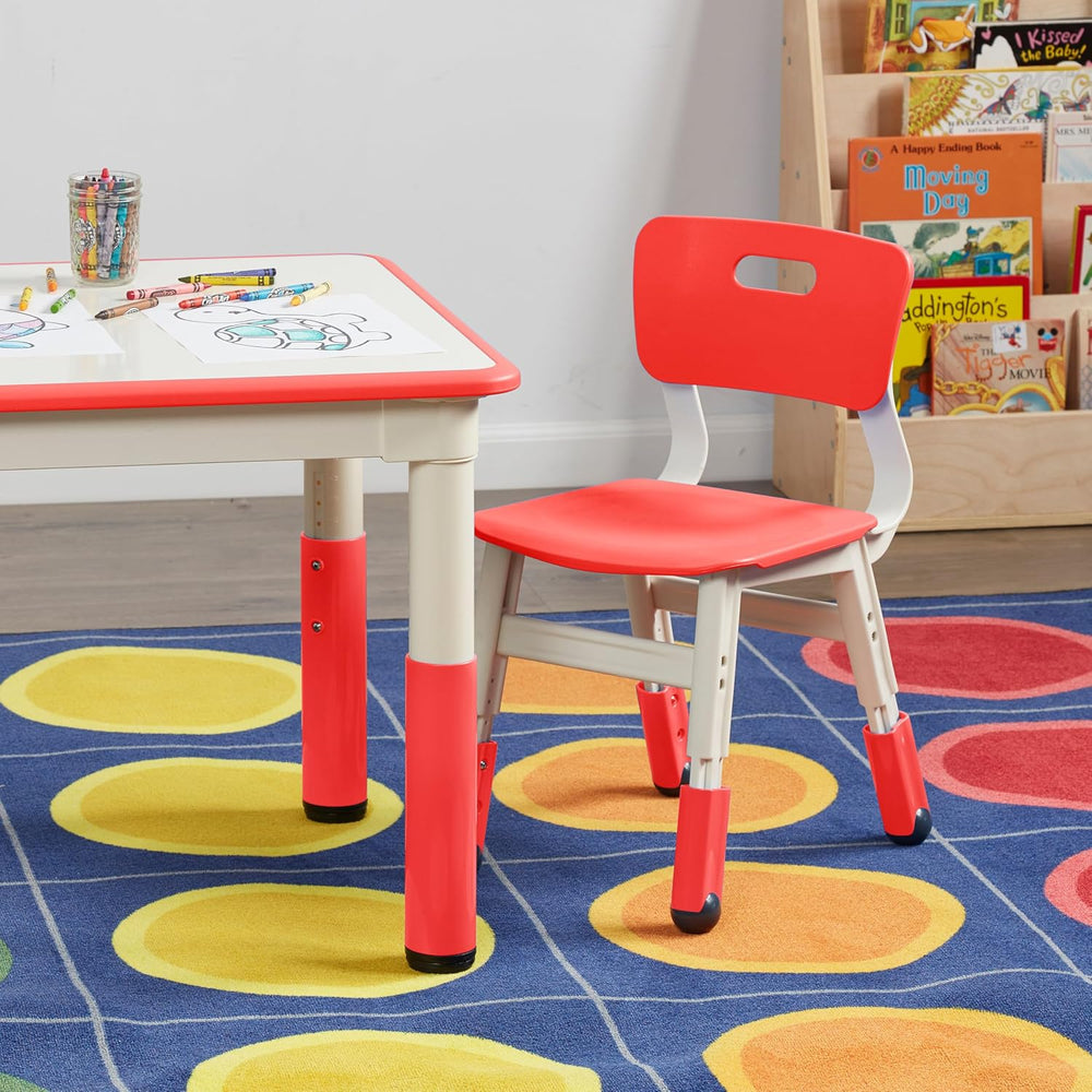 ECR4Kids Classroom Adjustable Chair, Flexible Seating, Red, 2-Pack