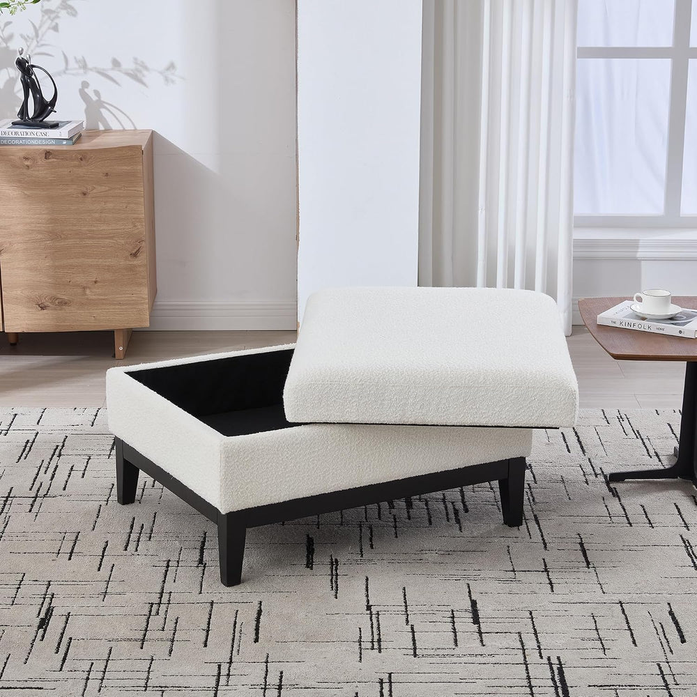Setawix 33.86" Large Storage Ottomans for Living Room,Boucle Upholstered...