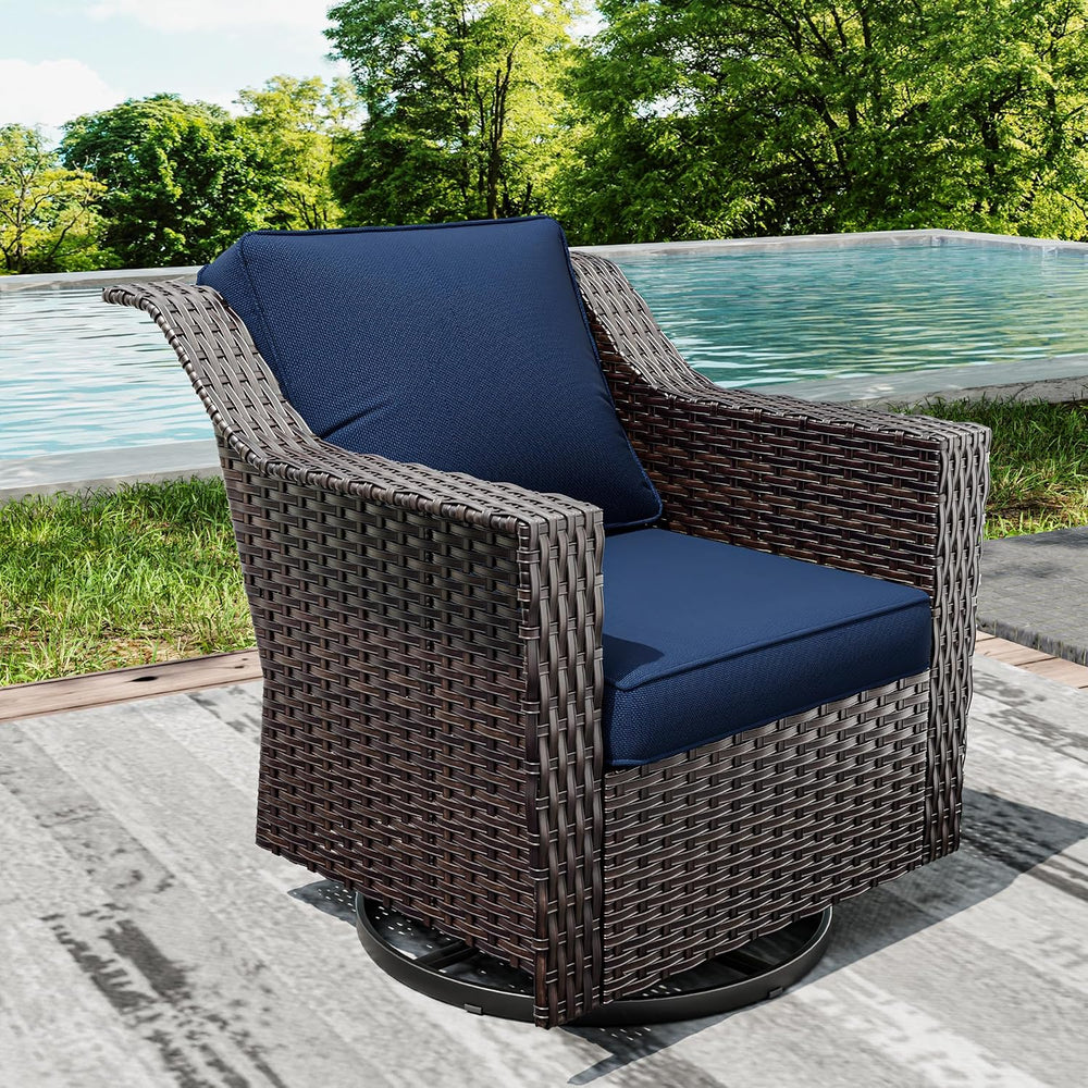 Joyside Outdoor Swivel Chair, Patio Swivel Chairs with Wide Armrest and Thick...