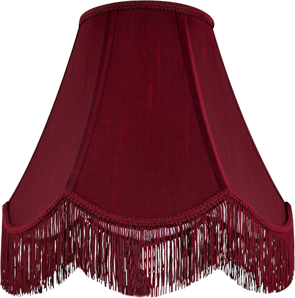 GO&SO Lamp Shades 1PC,6" x 13" x 10.6",Red Fringe Scallope...