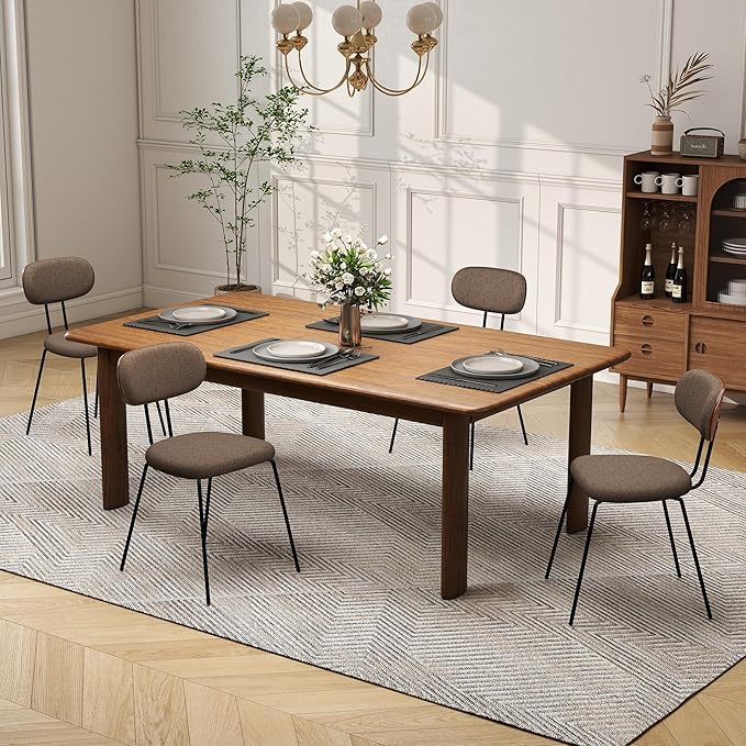 LSSPAID Dining Chairs Set of 4, Linen Fabric Upholstered Dining Room Chairs w...