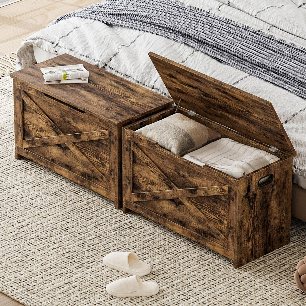 GAOMON 30" Storage Chest, Storage Bench with Safety Hinge | Farmhouse St...