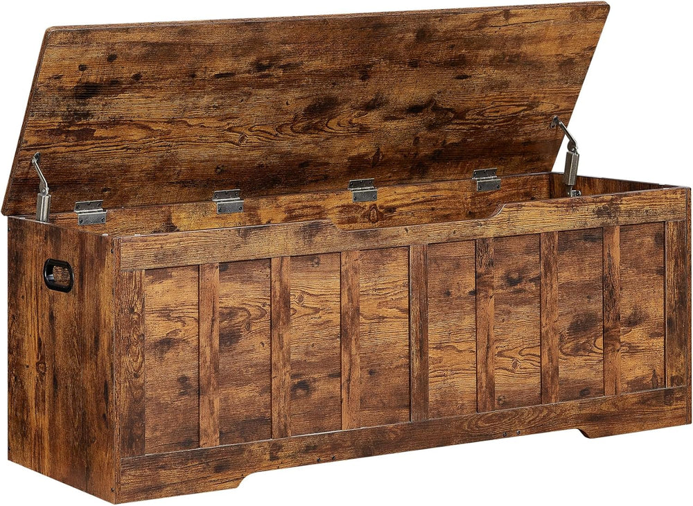VANKILEY 51.2" Storage Chest Extra Large,Wooden Storage Bench,Rustic Bro...
