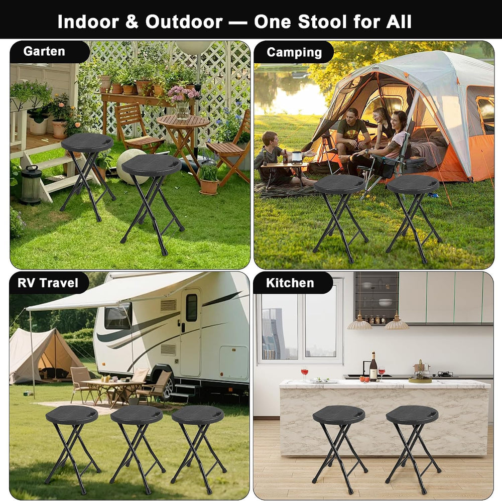 COOZMENT Folding Stool with Handle, 550 lbs Heavy Duty Portable Camping Stool...