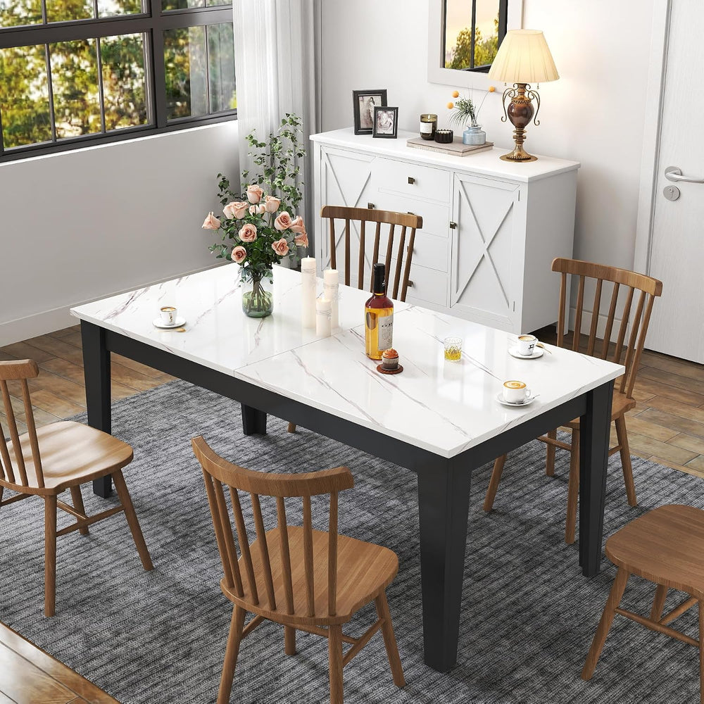 KEIKI 70.87”-106.3”L Extendable Dining Room Table for 6-10 People, Wood Moder...