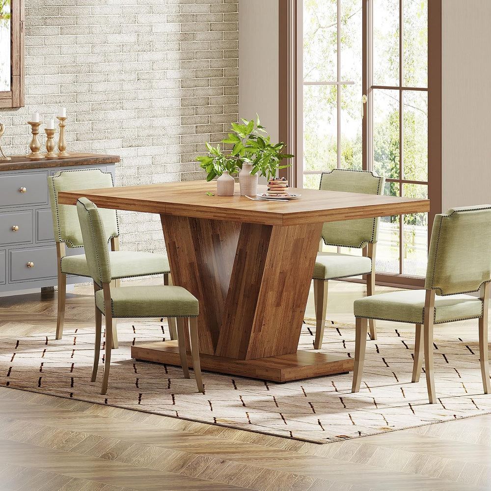 Tribesigns 47-Inch Dining Table for 4, Walnut Brown Kitchen Dinner Table with...