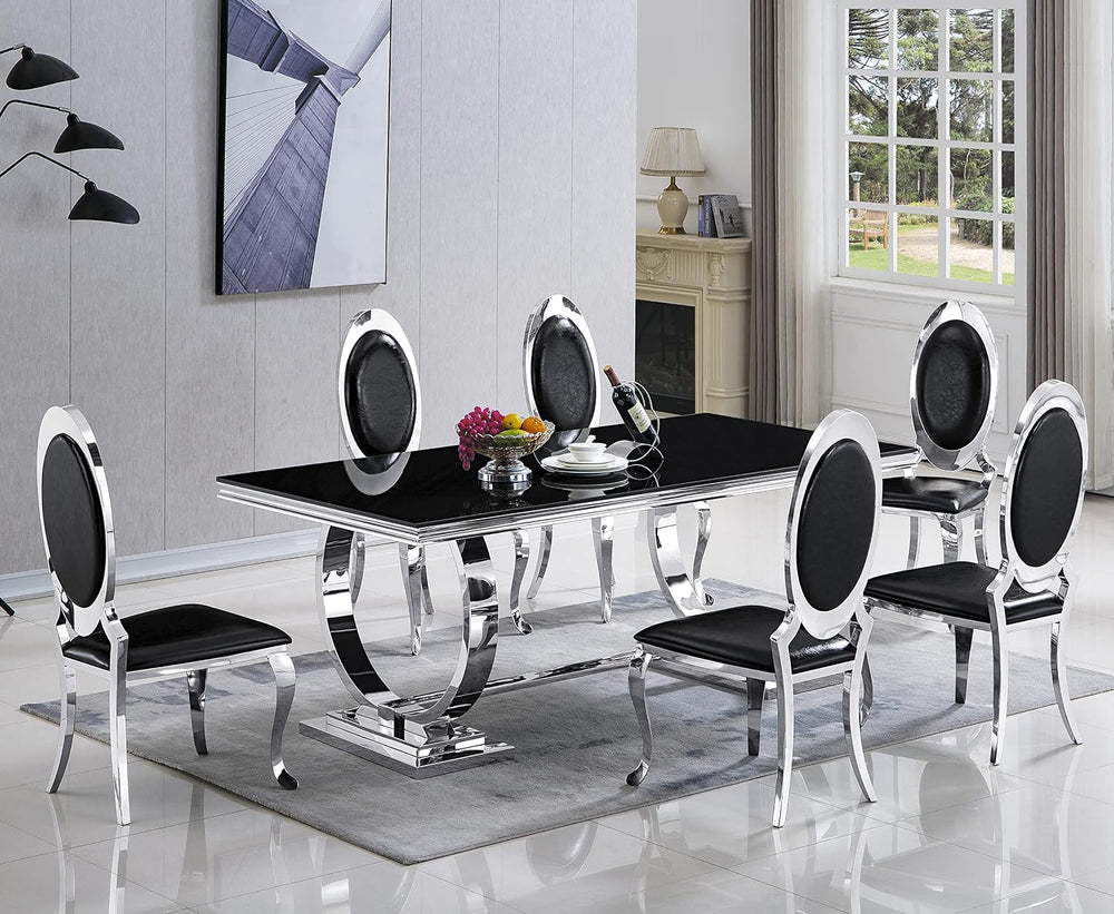 Henf Modern Luxury Dining Chairs Set of 6, Leatherette Upholstered Kitchen Di...