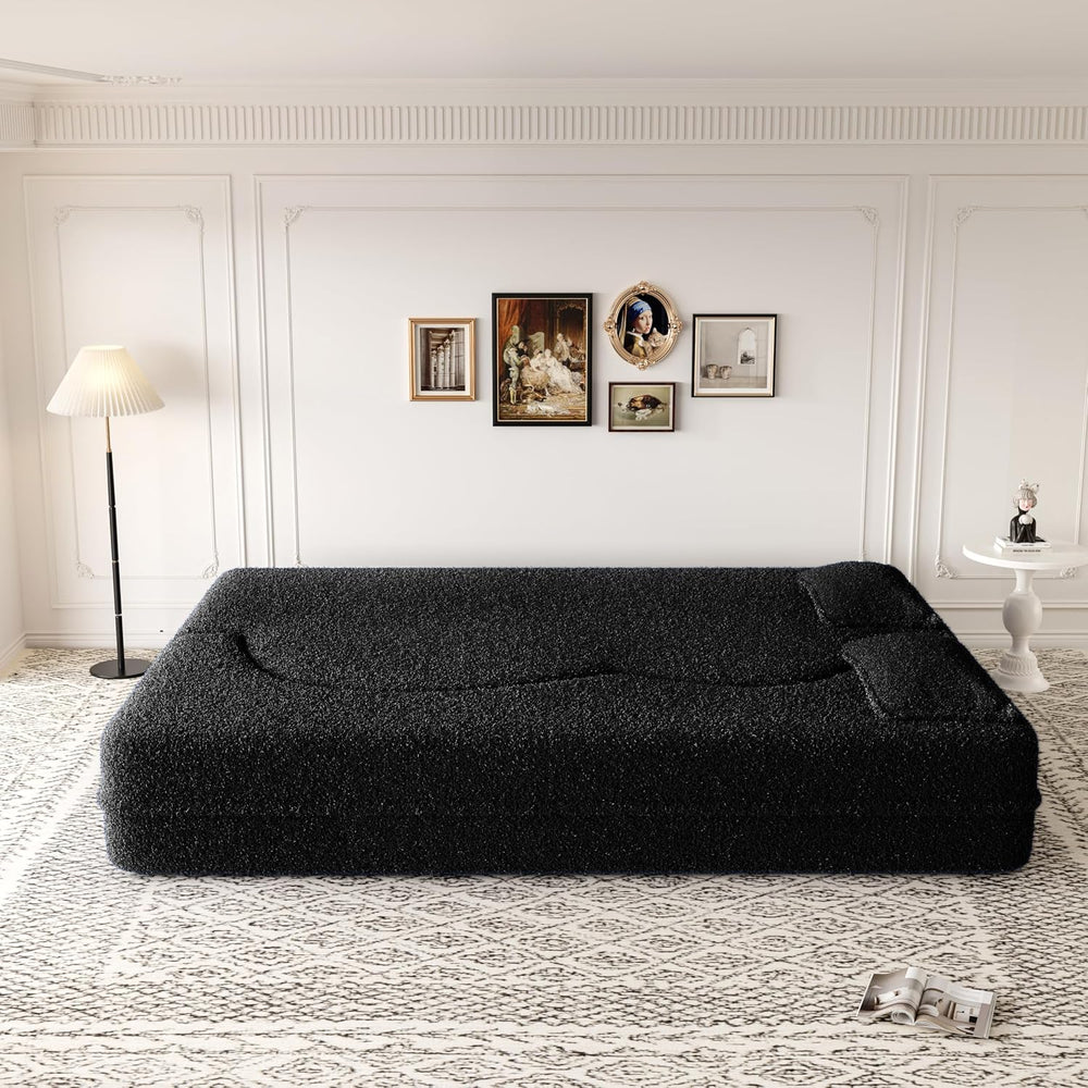 Black Modern Sleeper Sofa - Foam Filled & Assembly Free