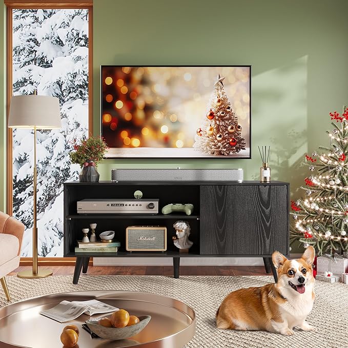 WLIVE TV Stand for 55 Inch TVs, Entertainment Center with Storage Cabinet, Mi...