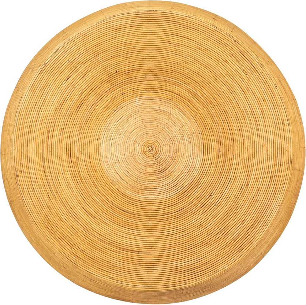Creative Co-Op Round Bamboo Rattan Barrel Coffee Table, Natural