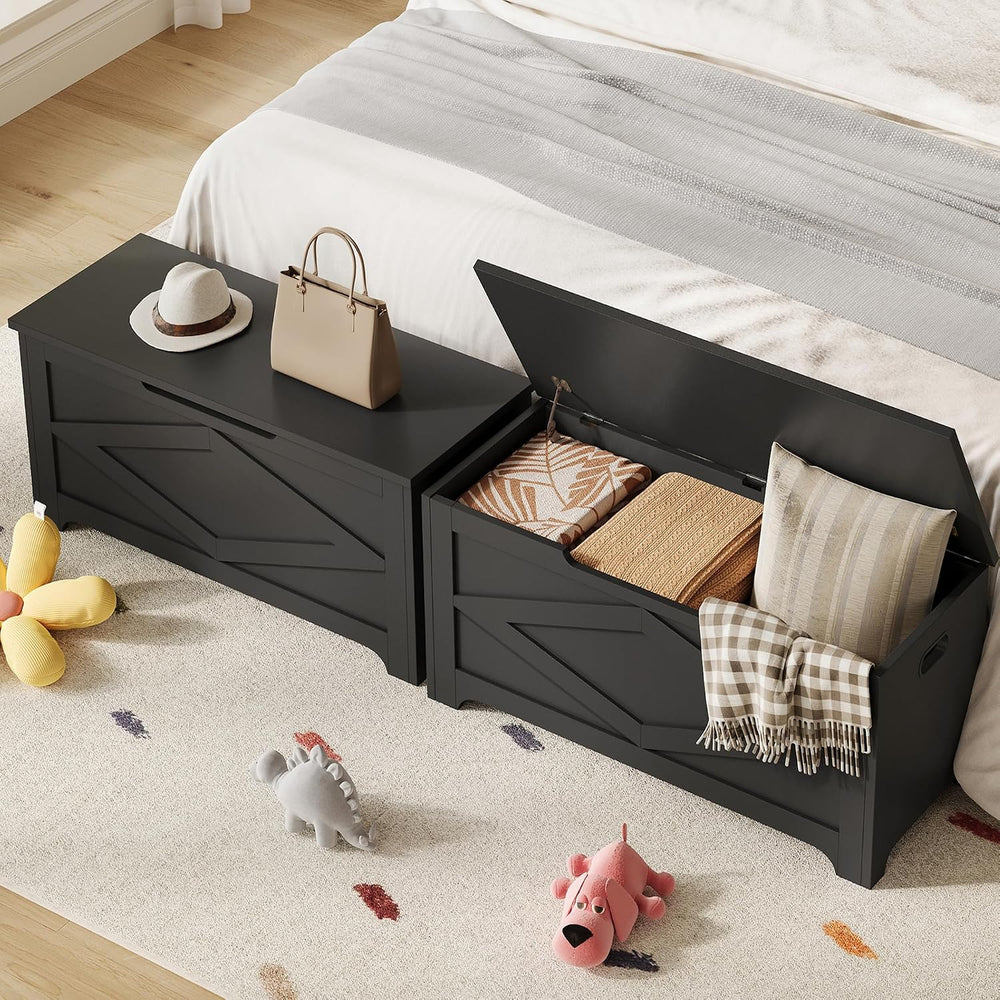 GAOMON Storage Chest, Wooden Storage Bench, Modern Style Lift-Top Shoes Bench...