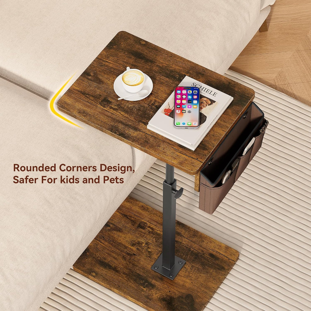 Vagusicc Sofa Armrest Tray Table for Couch, 360° Swivel Height Adjustable TV ...