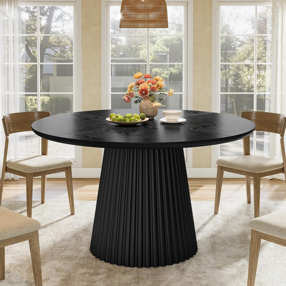 Tribesigns 47" Round Dining Table for 4-6 People, Farmhouse Circle Kitch...
