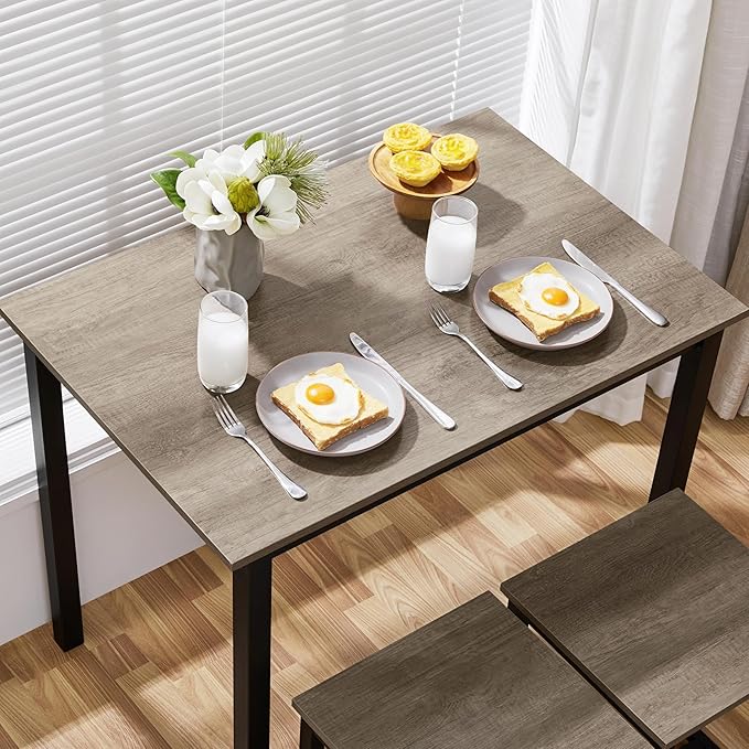 Yaheetech 3 Piece Dining Table Set - Kitchen Table & Chair Sets for 2 - C...