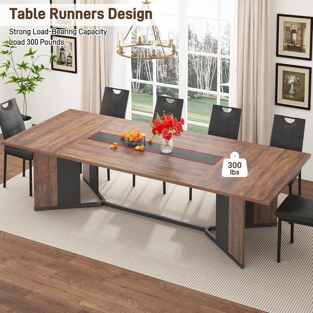 chartustriable Dining Table for 8-10 People,94" Large Modern Kitchen Tab...