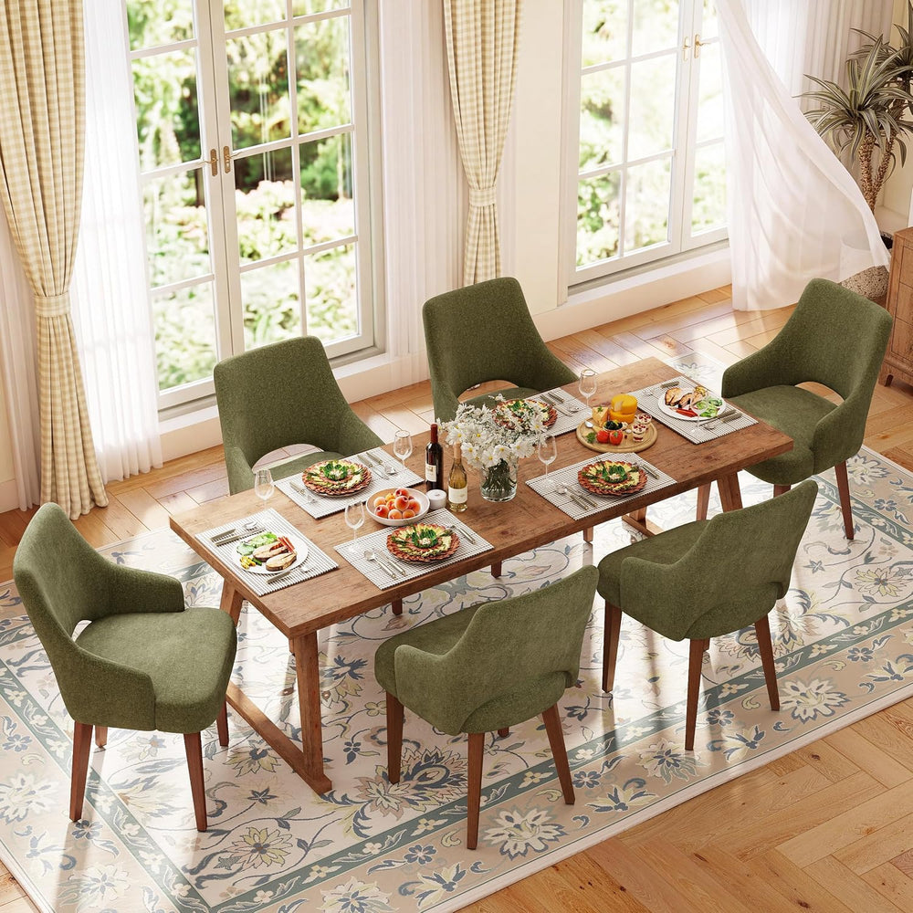 Dining Chairs Set of 6, Mid Century Modern Dining Room Chairs Openwork Back