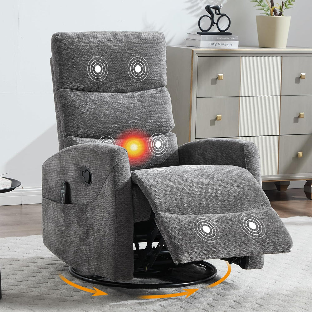 Manual Swivel Rocker Recliner Chair for Adults, Overstuffed Reclining Glider ...