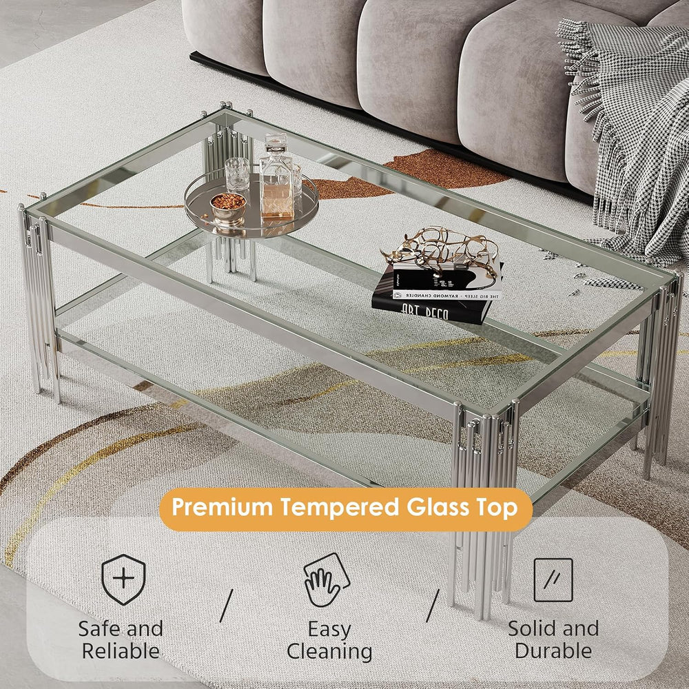 Luxury Coffee Table Set of 3, Modern Coffee Table and End Table Sets, 3 Piece...