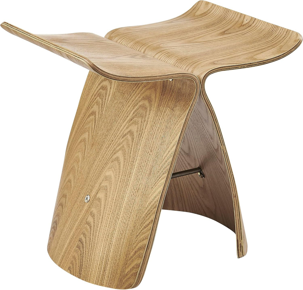 Euro Style Fleur End Table | Sculptural Ribbon-Curve Silhouette Butterfly Des...