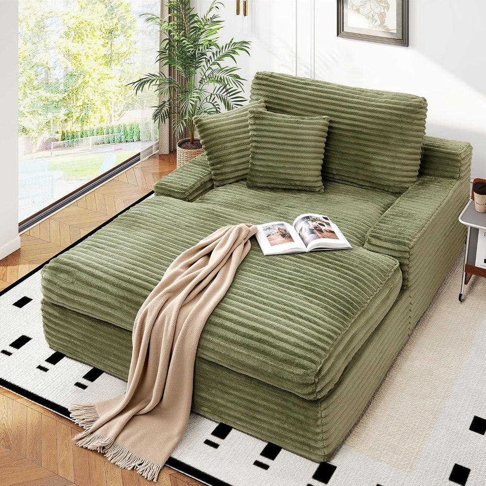 WorthFurni 57.5" Oversized Chaise Lounge Chair Indoor - Upholstered Sofa...