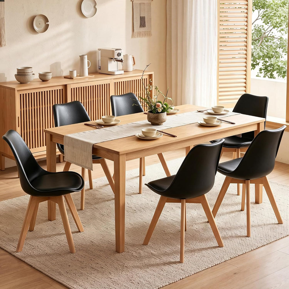 GOTMINSI Set of 2 Modern Style Chair Dining Chairs, Shell Lounge Plastic Chai...
