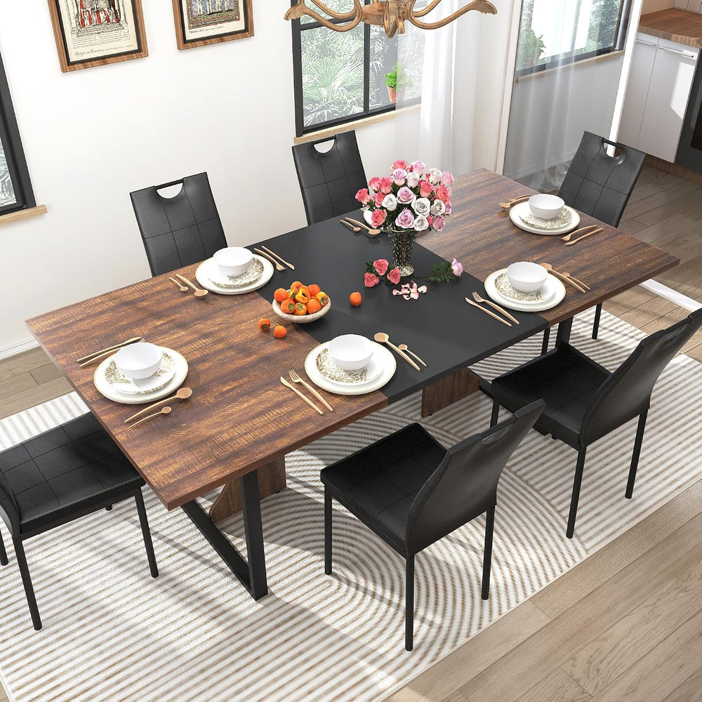 chartustriable 7PCS Dining Table Set with 6 Chairs for 4 5 6 People, 71"...