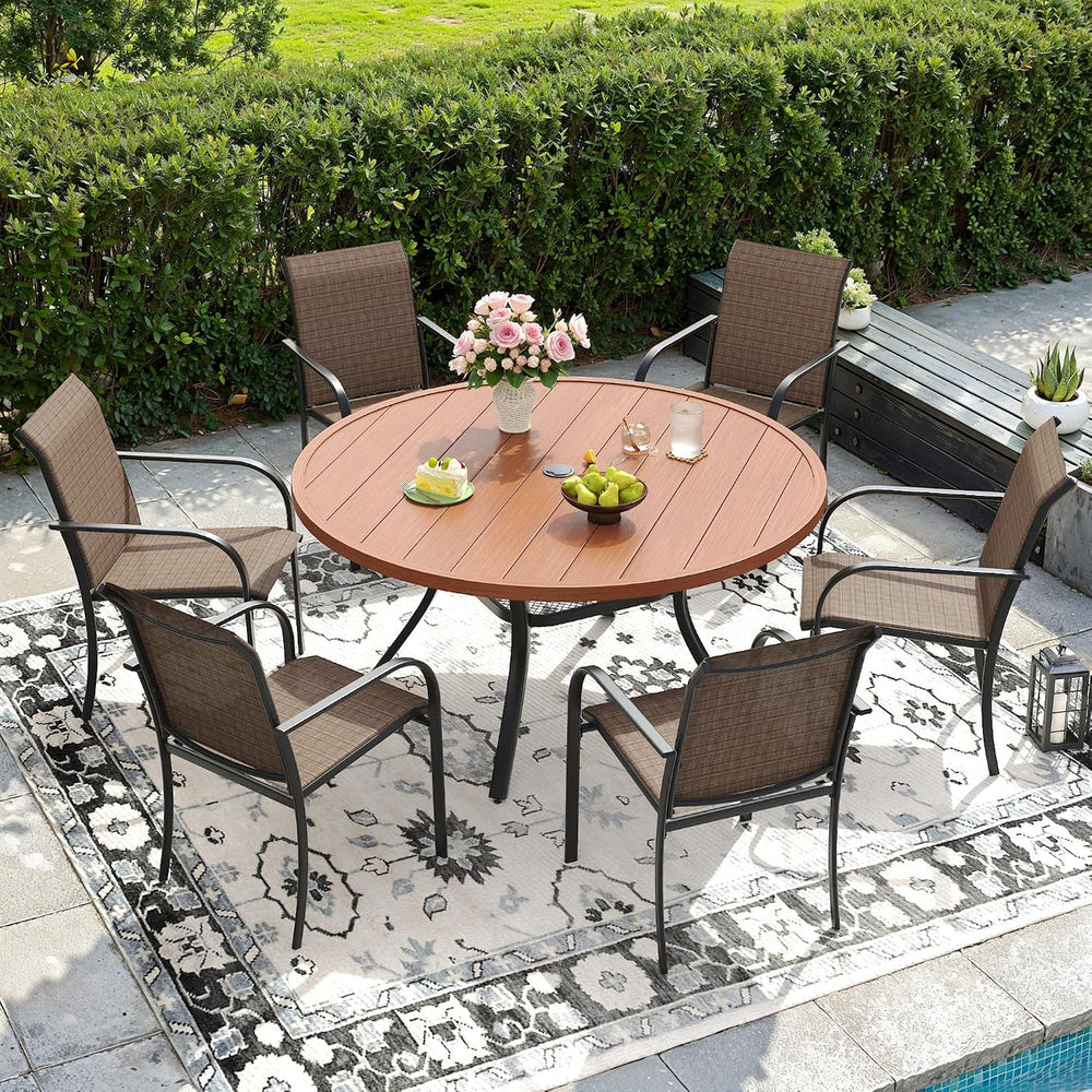 DIFY Outdoor Dining Set for 6, Patio Dining Furniture Set Includes 47.2"...