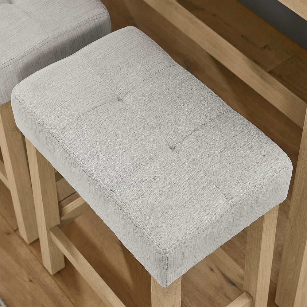 59" Bar Table Set with Power Outlet & 3 Upholstered Stools – 4-Piece...