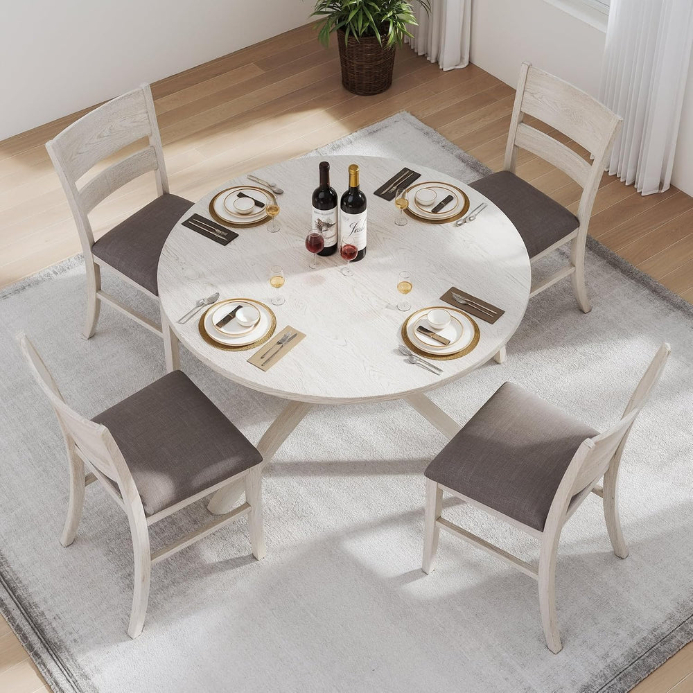 Peatuk Solid Wood Dining Chair Set of 2, Part of Dining Table Set, Mix and Ma...